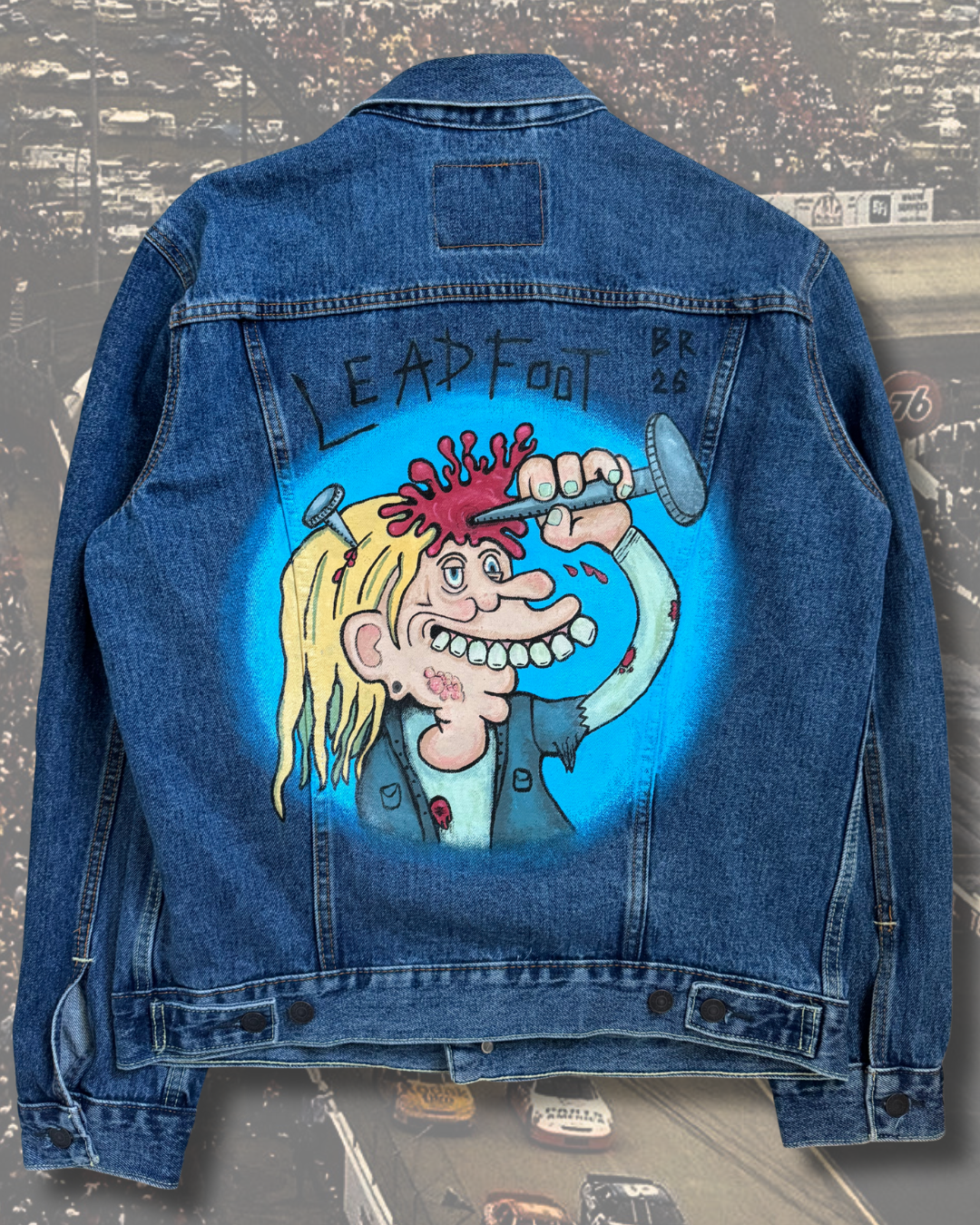 Lead Foot 1:1 hand painted levis denim